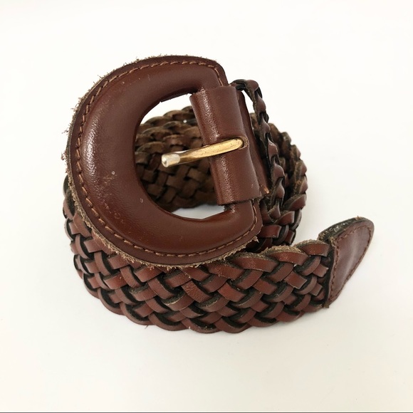 Vintage Accessories - VINTAGE 100% GENUINE LEATHER FORENZA TAN WOVEN BRAIDED BELT